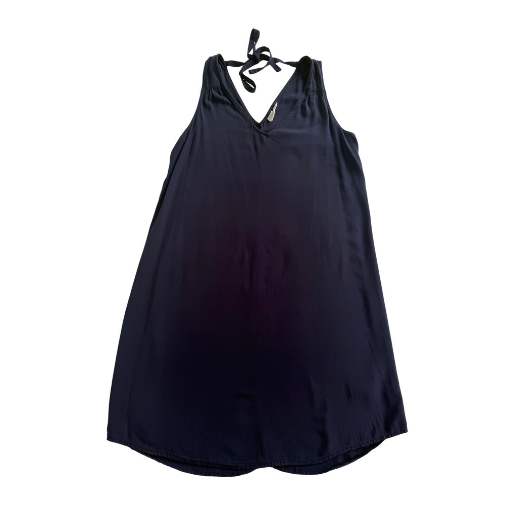 Gap Navy Blue Soft Summer Shift Dress Mini Sleeveless V-Neck Tie Back Small